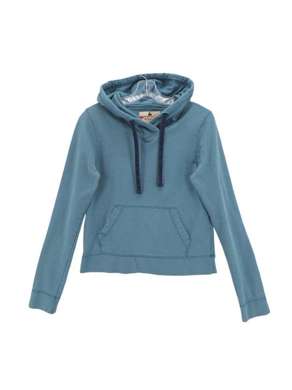 AMERICAN GIANT Women's Blue Hoodie Pullover 100% Cotton MADE IN USA Size SMALL